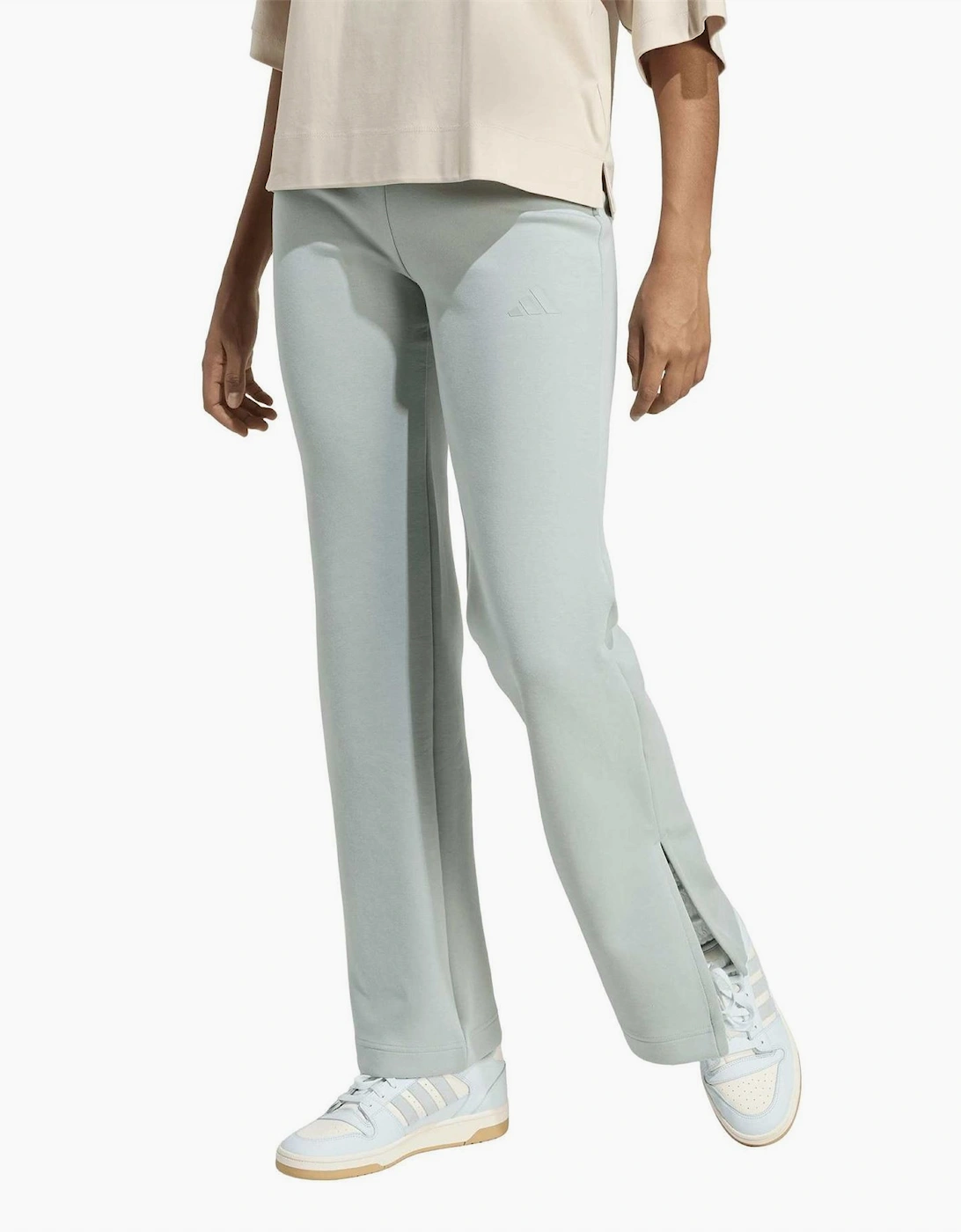Solid Mid Rise Slim Flared Joggers