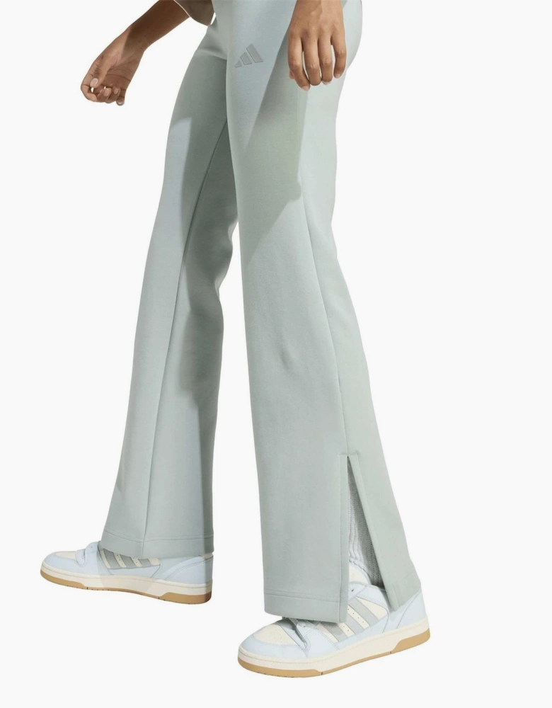 Solid Mid Rise Slim Flared Joggers