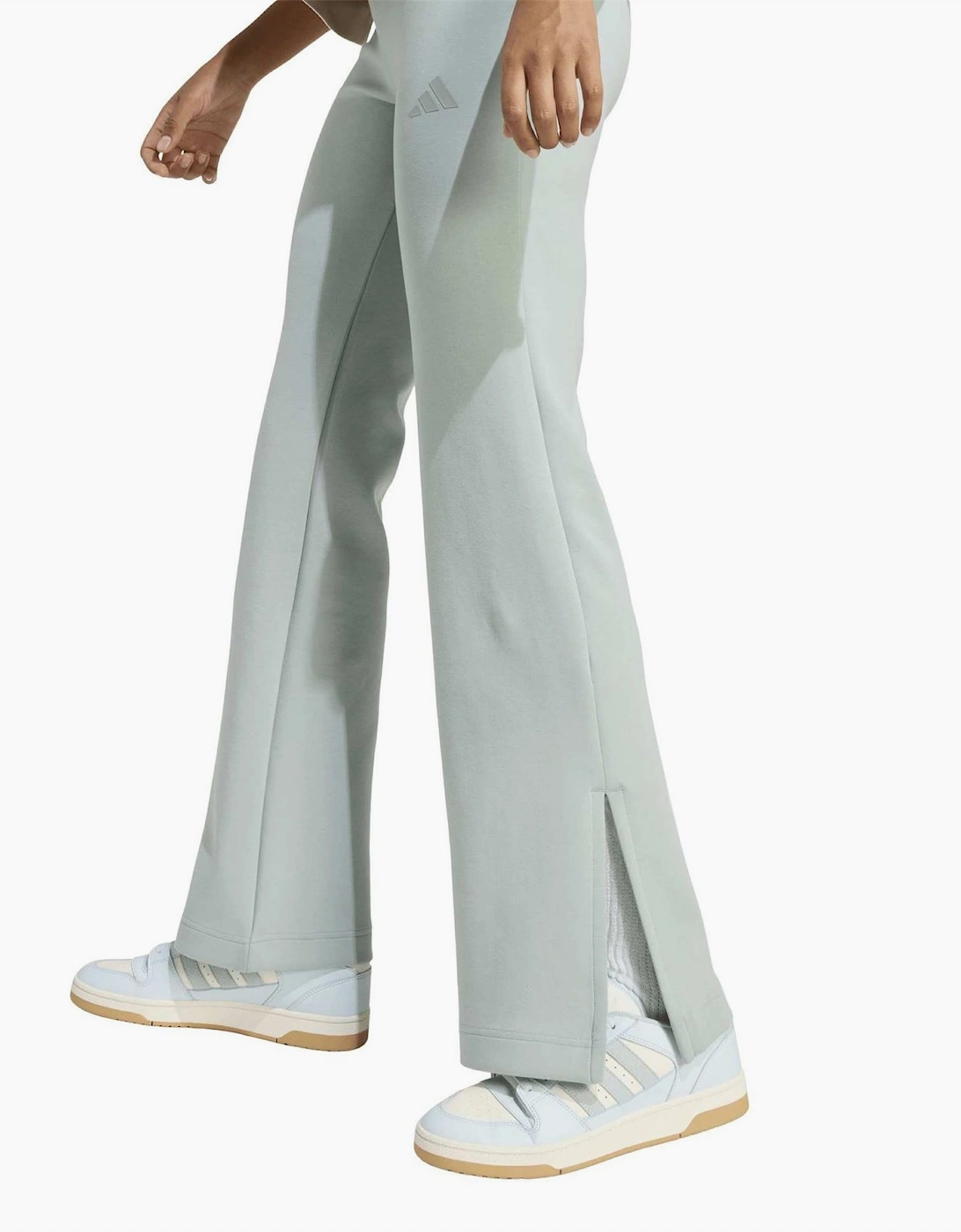 Solid Mid Rise Slim Flared Joggers