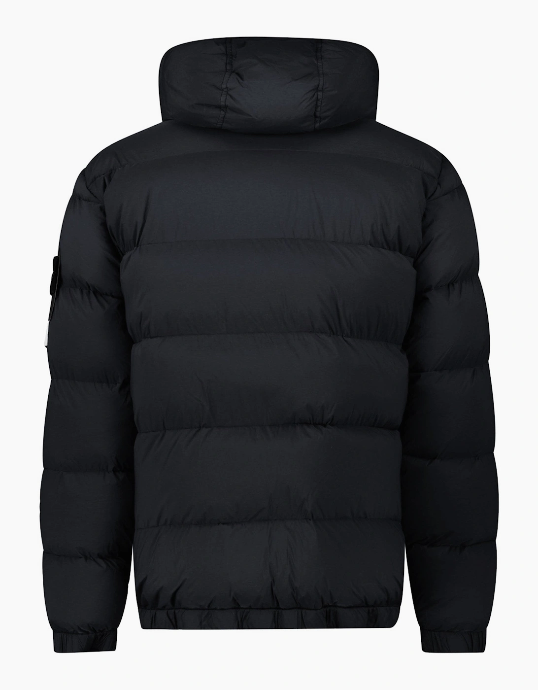 Stone Island Hooded Puffer Jacket In Seamless Tunnel Nylon Black