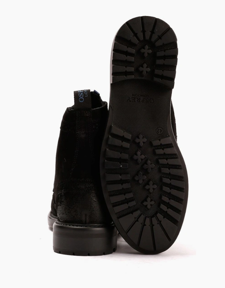 Osprey London The Professor Suede Men's Black Boots