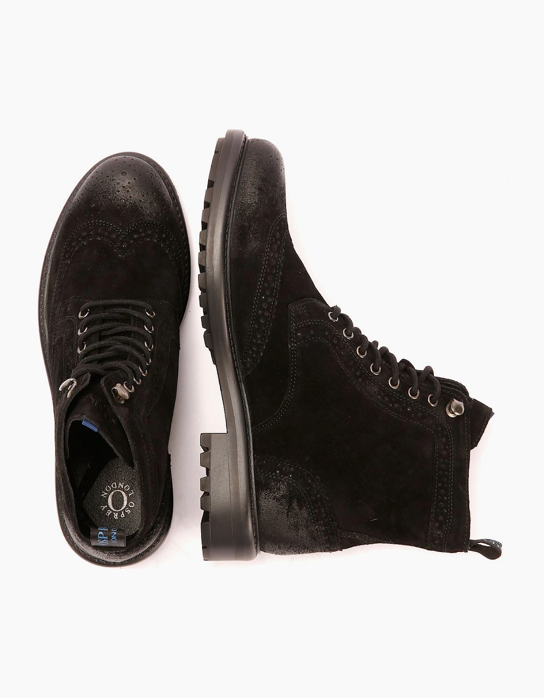 Osprey London The Professor Suede Men's Black Boots