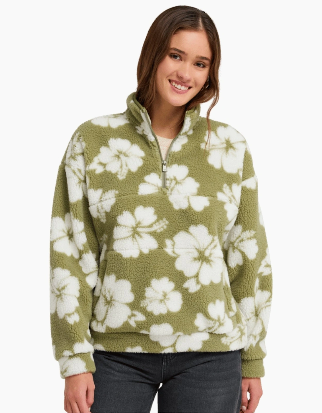 Roxy Womens Jive Talking Polar Half Zip Fleece