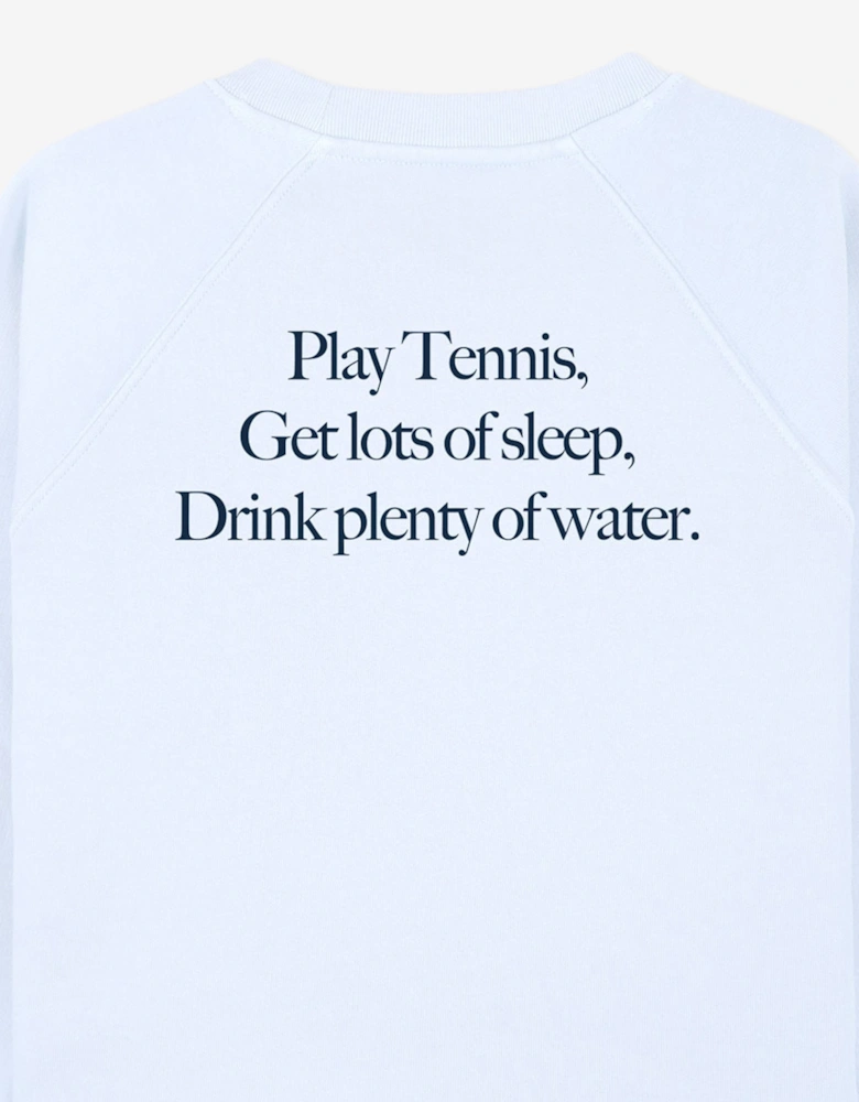 Sporty & Rich Kids Play Tennis Crewneck Sweatshirt in Blue