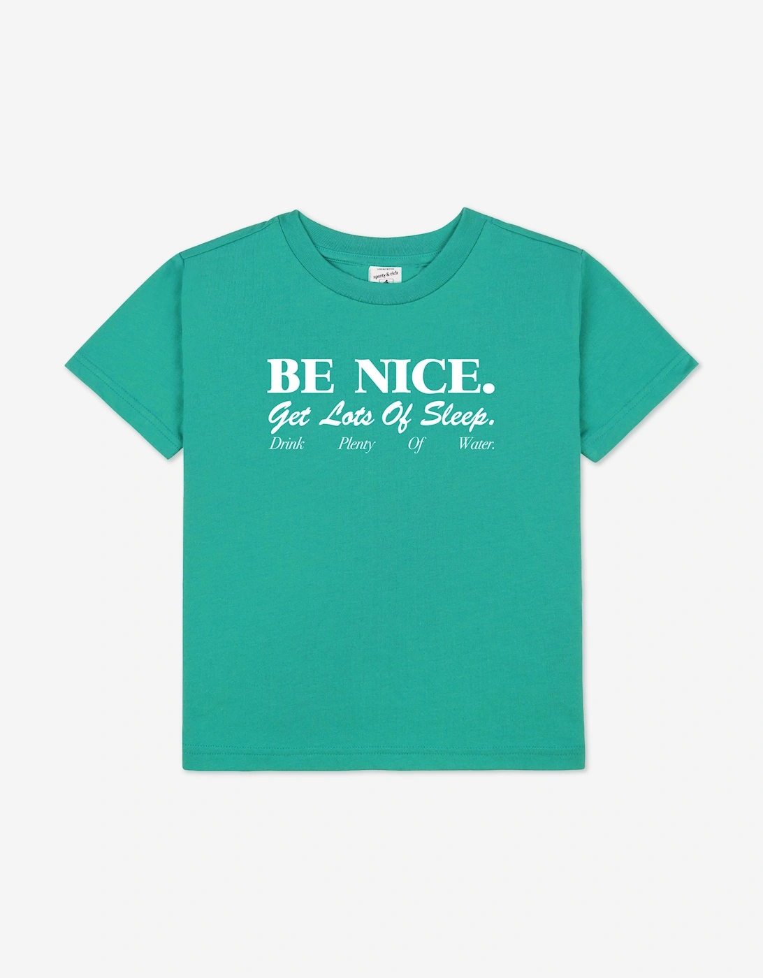 Sporty & Rich Kids Be Nice T-Shirt in Green, 5 of 4