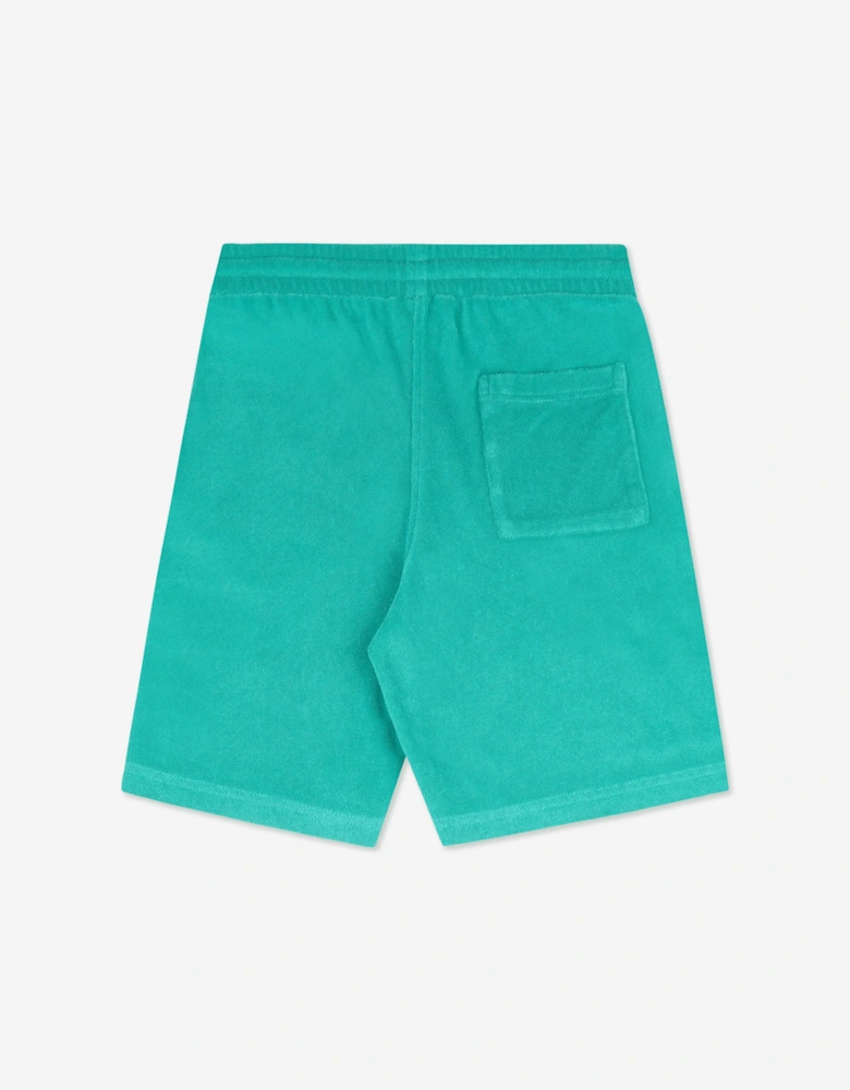 Sporty & Rich Kids Signature Logo Terry Shorts in Green