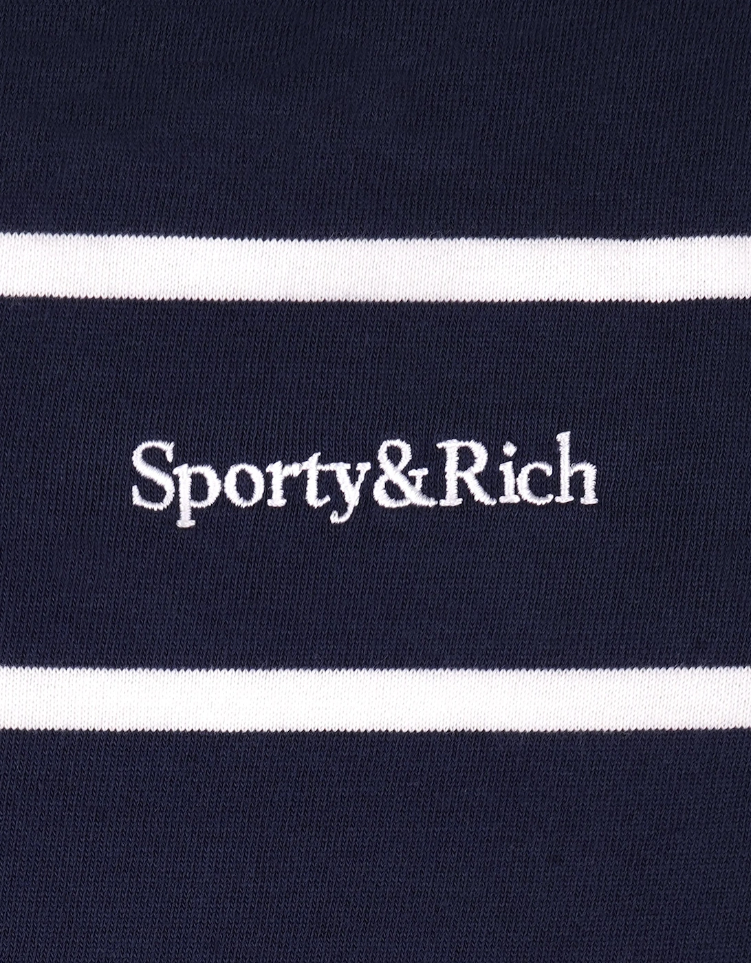Sporty & Rich Kids Serif Logo Rugby Polo in Navy