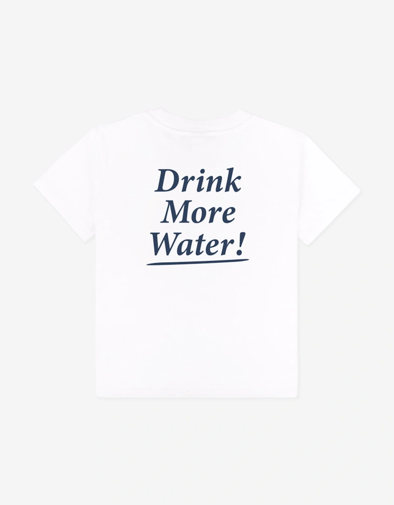 Sporty & Rich Kids Drink More Water T-Shirt in White