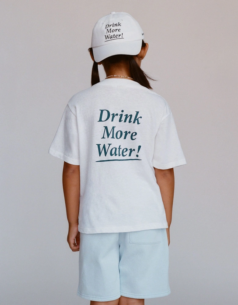 Sporty & Rich Kids Drink More Water T-Shirt in White