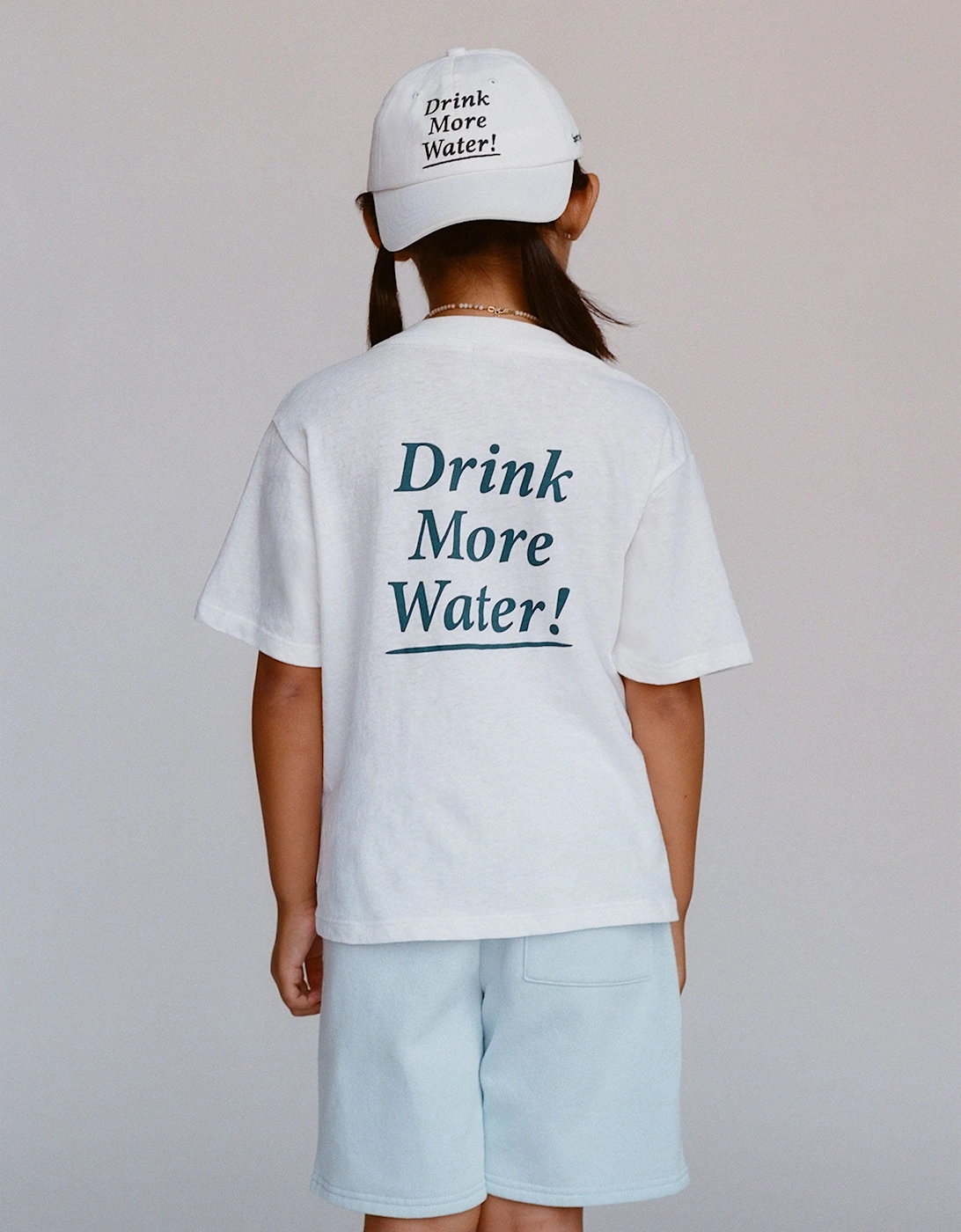 Sporty & Rich Kids Drink More Water T-Shirt in White