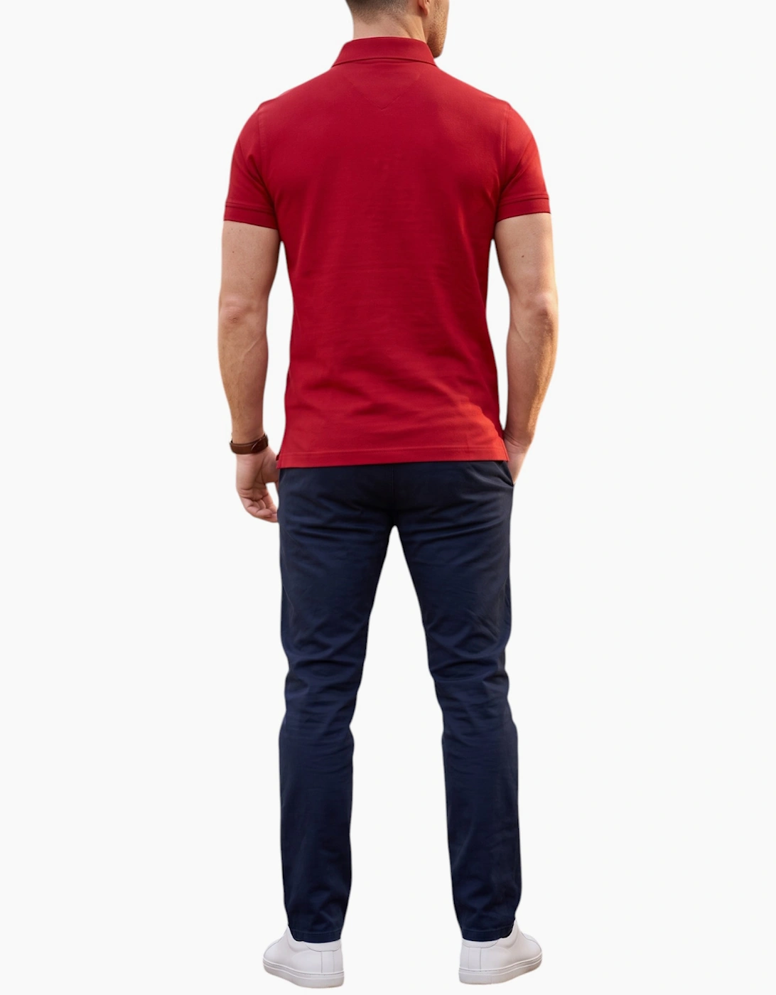 TOMMY HILFIGER Mens Polo Shirts Flag Logo Short Sleeve Cotton Casual New Tee