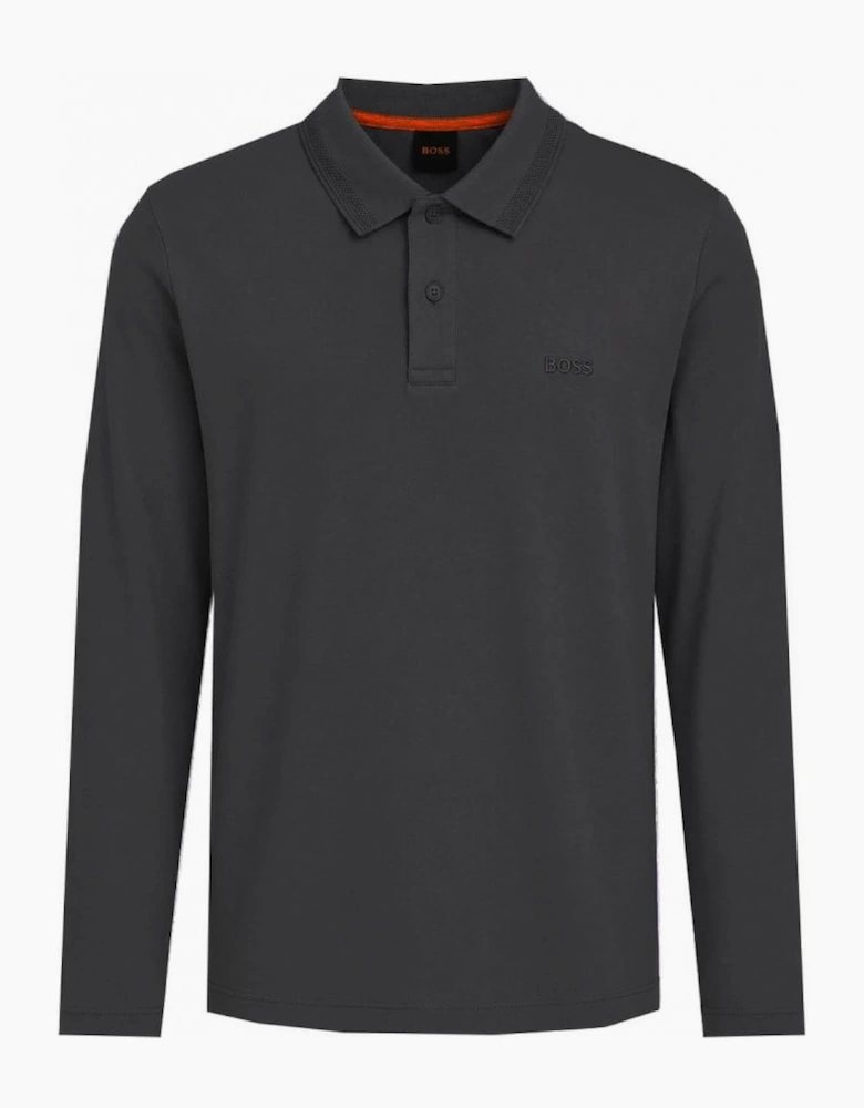 Hugo Boss Men's Black Interlock Long Sleeved Polo Shirt