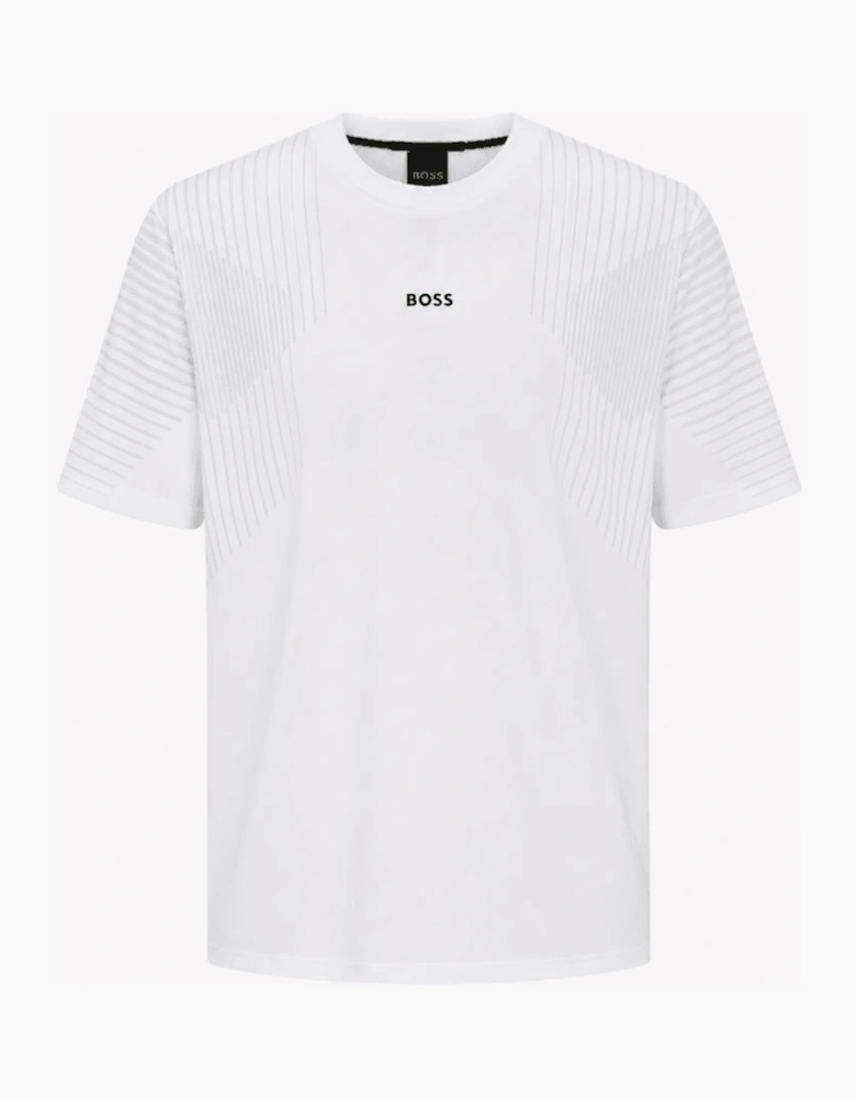 Hugo Boss Men's White Slim Fit Active T-shirt with reflective details