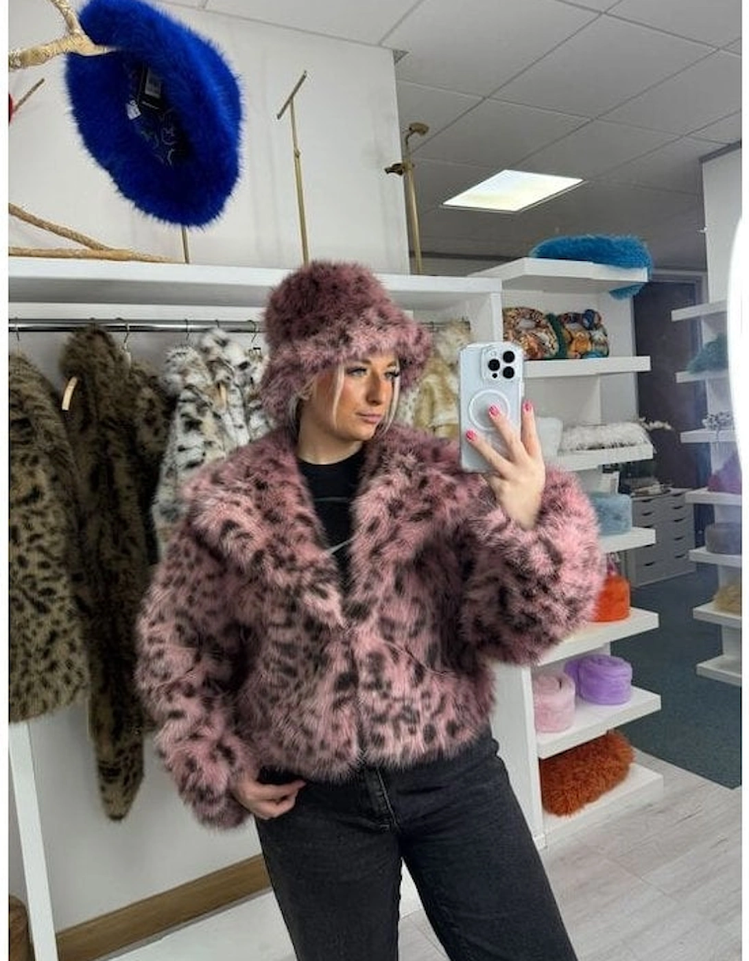 Bamboo Blend Animal Print Cropped Jacket