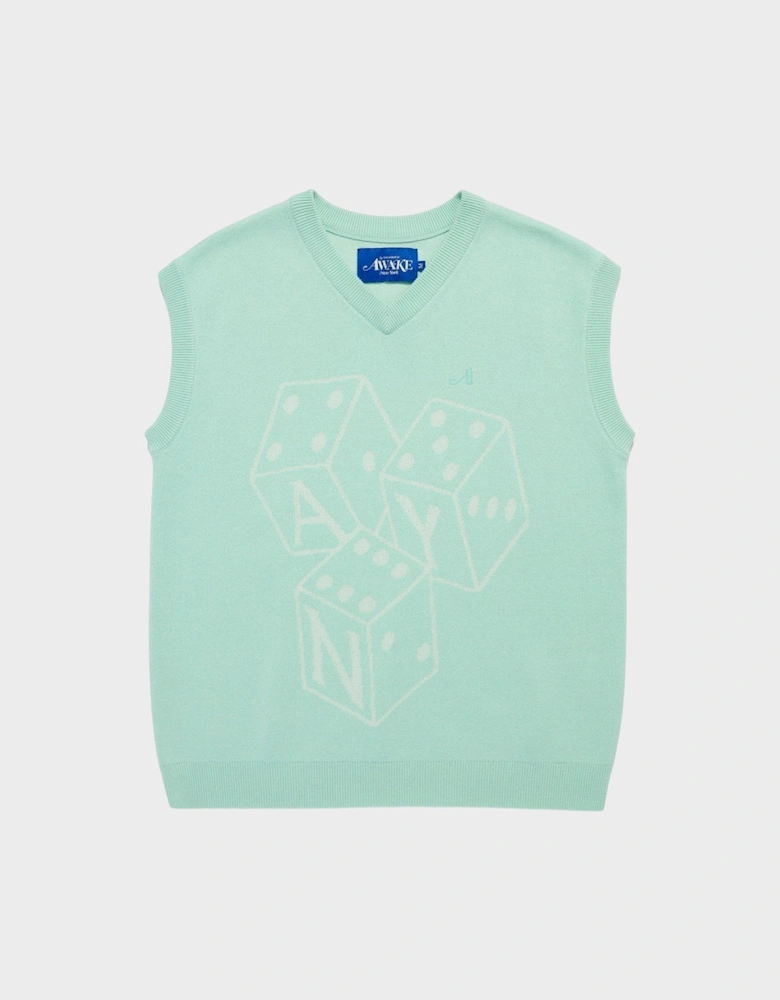 Dice Vest In Mint Green