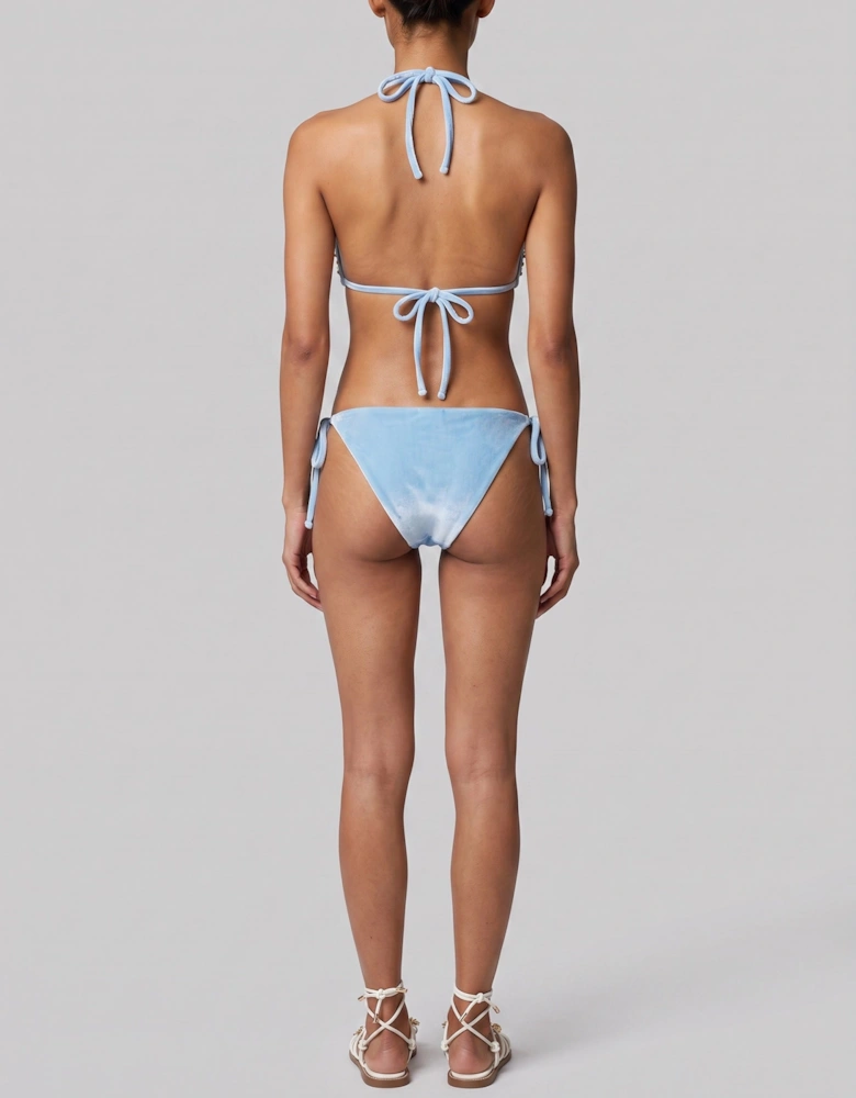 Sky Blue Sunburst Triangle Bikini Top