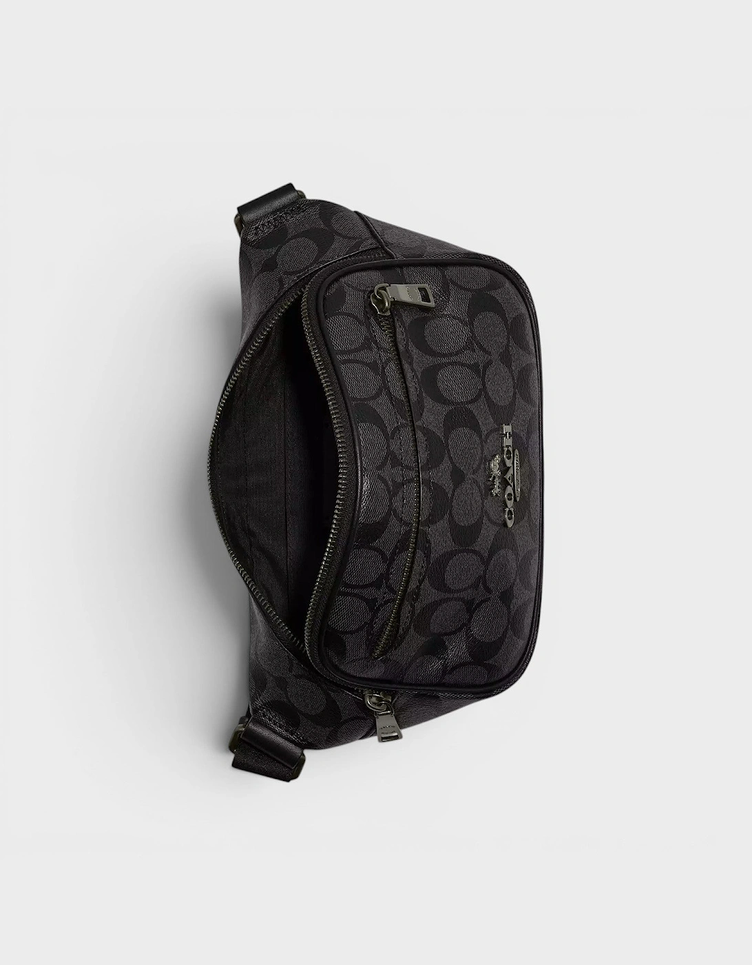 Elias Belt Bag Signature Canvas Charcoal Grey