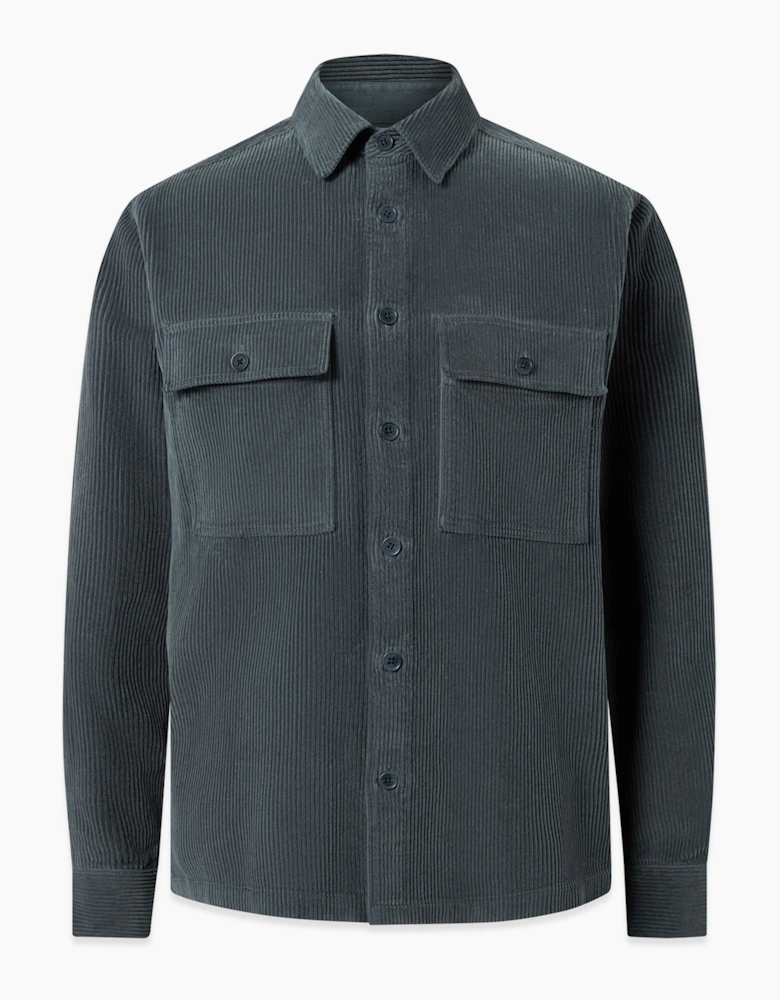 BELSTAFF RAVINE COTTON CORDUROY SHIRT PETROL BLUE