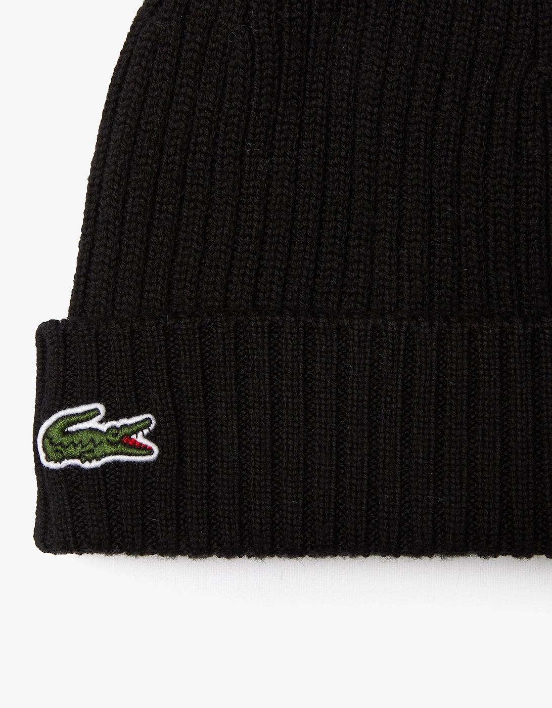 Lacoste Mens Ribbed Beanie - Black 031
