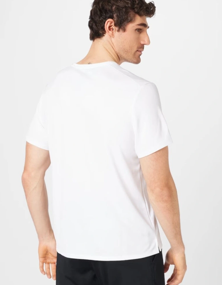 Nike Dri Fit Miler Short Sleeve T Shirt in White