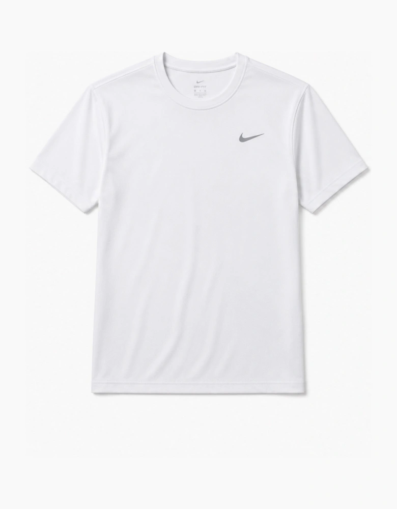 Nike Dri Fit Miler Short Sleeve T Shirt in White