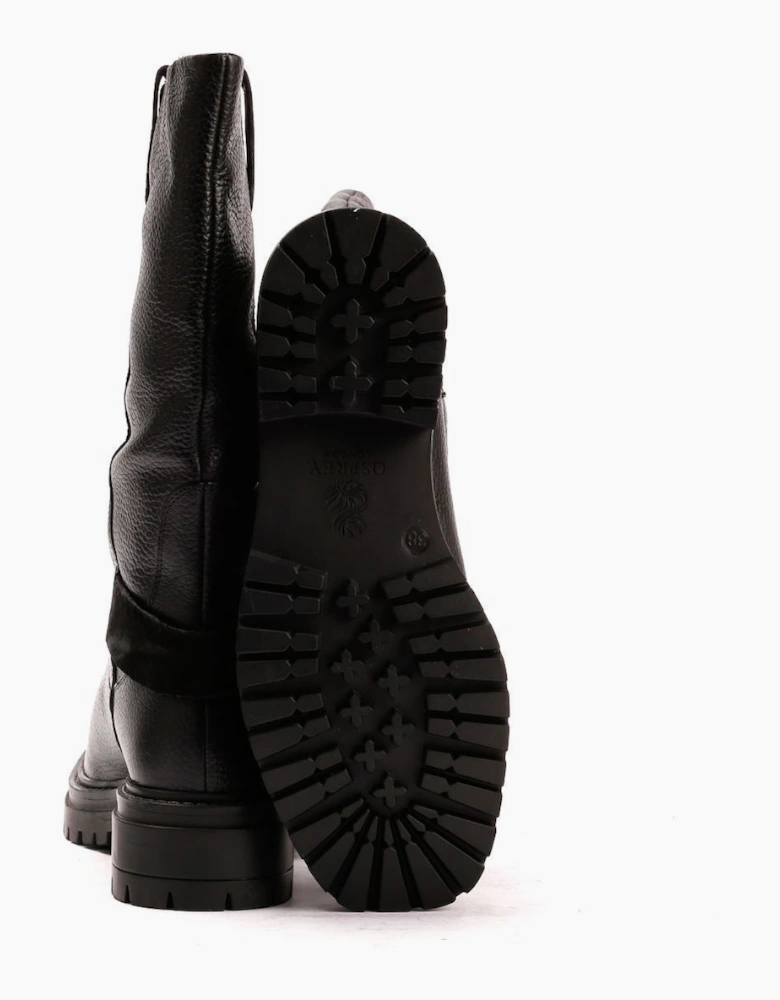 Osprey London The Gabarron Leather Women's Black Boots