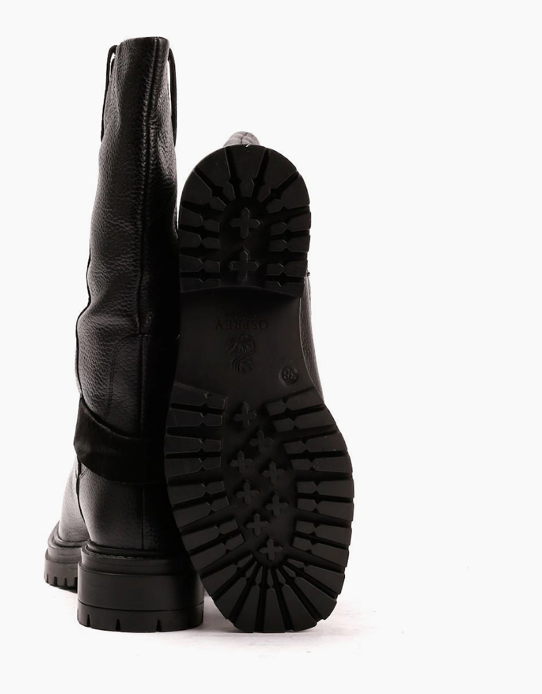 Osprey London The Gabarron Leather Women's Black Boots