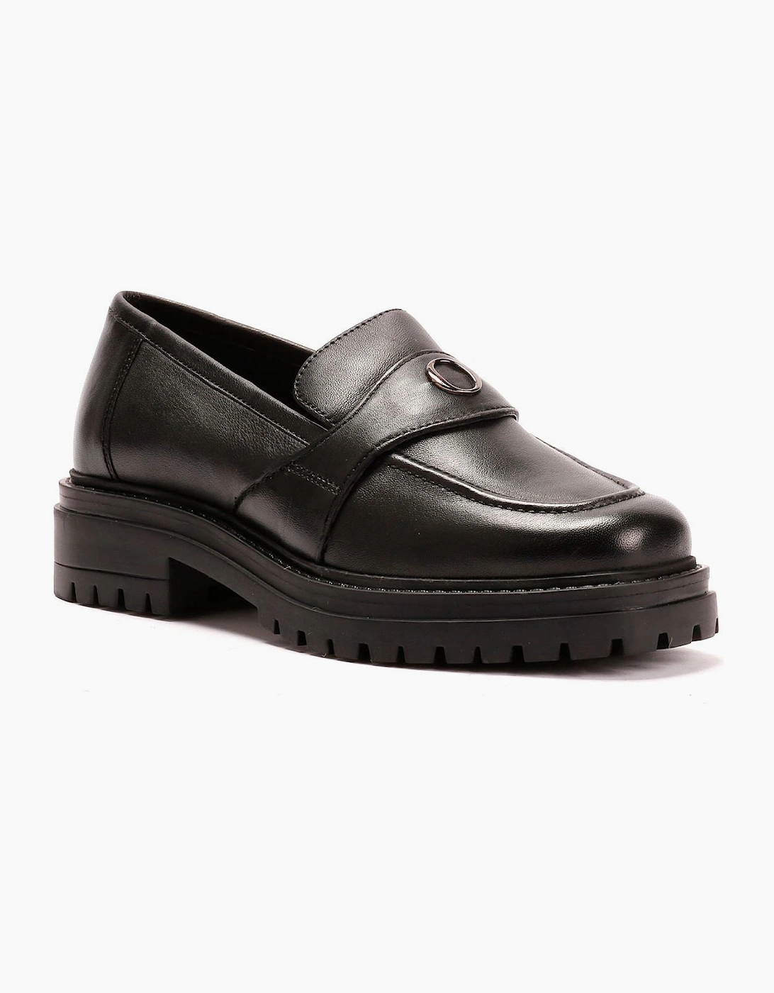 Osprey London The Greenwich Leather Women's Black Loafers