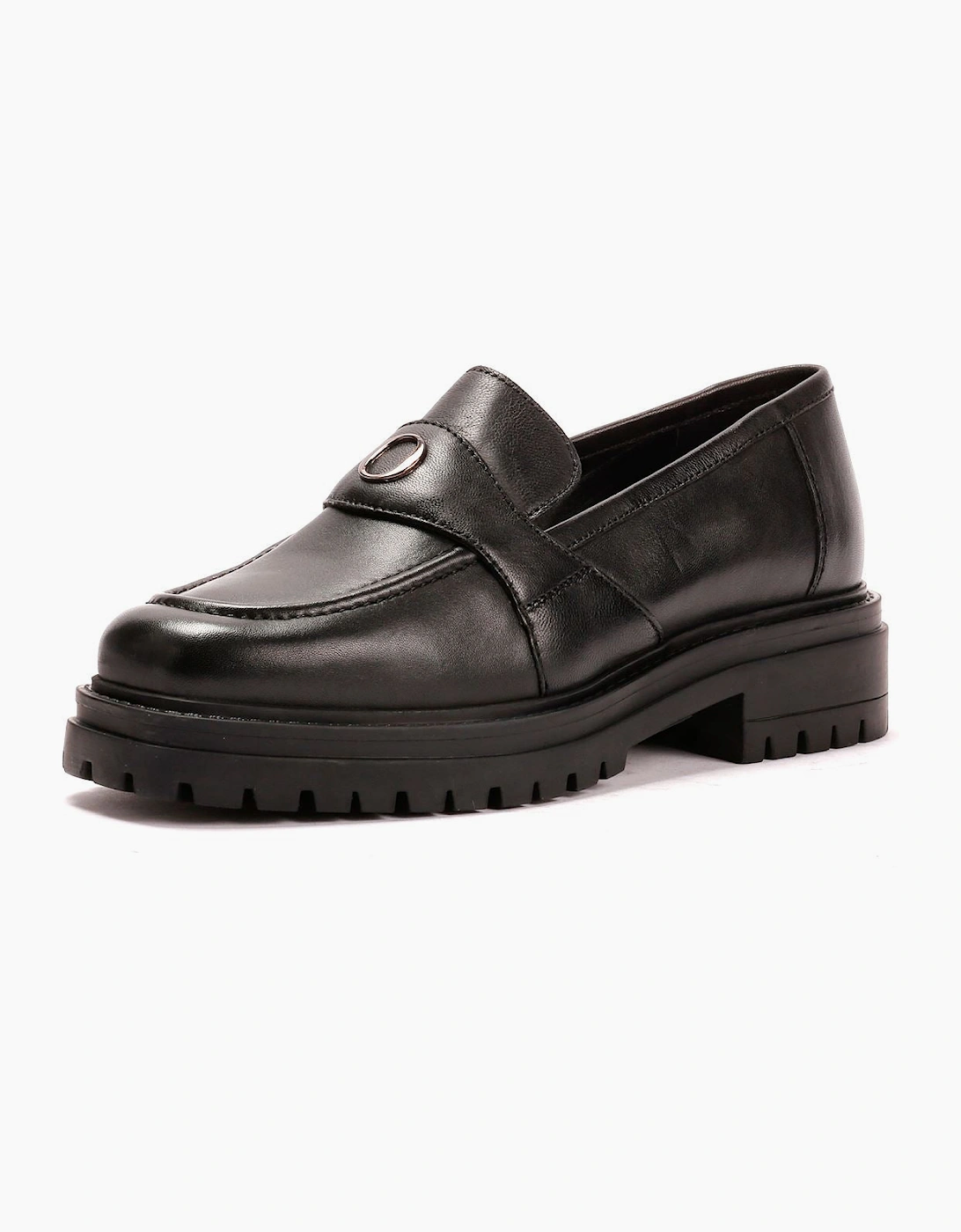 Osprey London The Greenwich Leather Women's Black Loafers