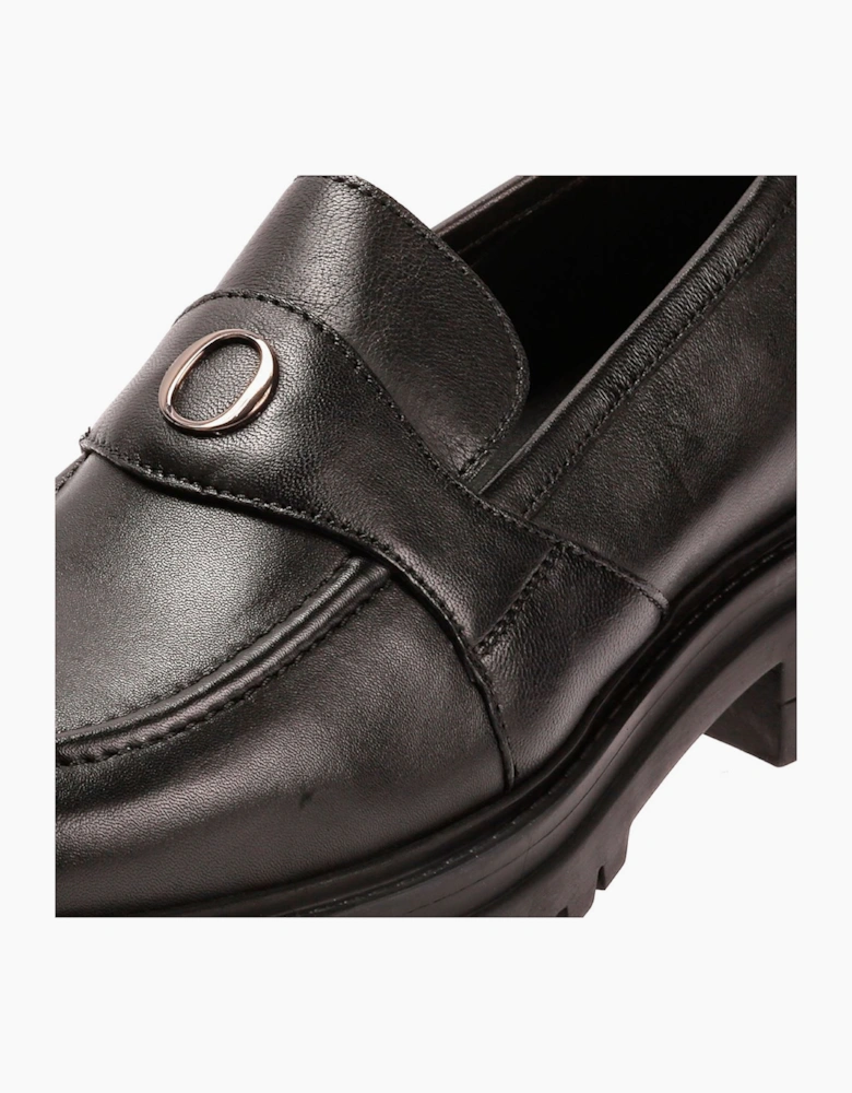 Osprey London The Greenwich Leather Women's Black Loafers
