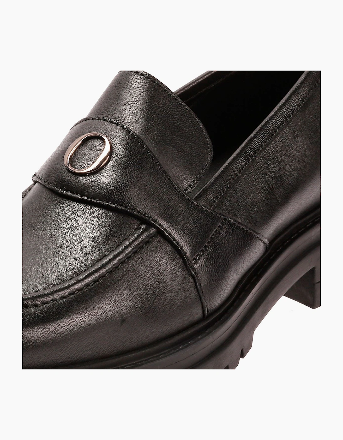 Osprey London The Greenwich Leather Women's Black Loafers