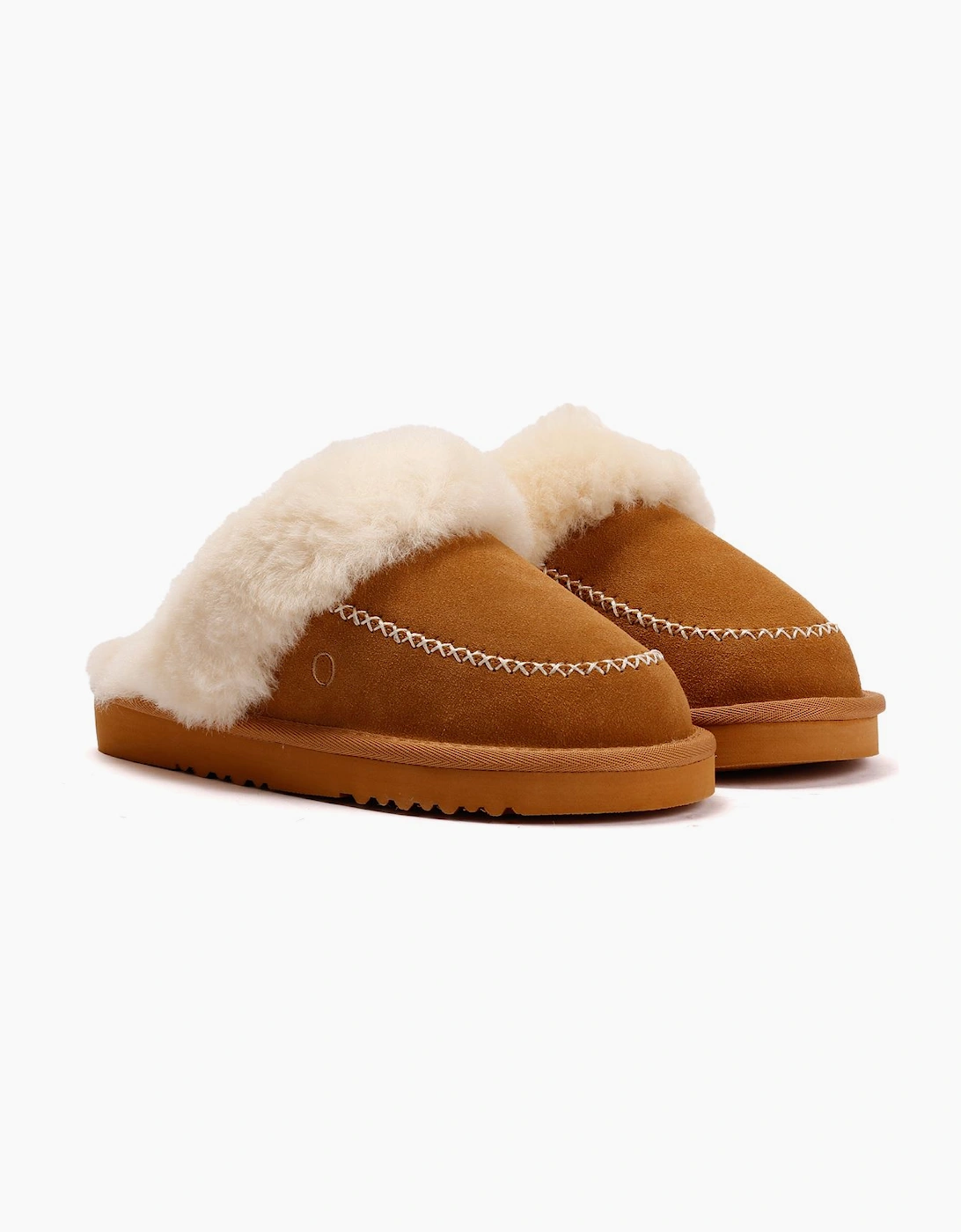 Osprey London The Celeste Suede Women's Chestnut Slippers, 9 of 8