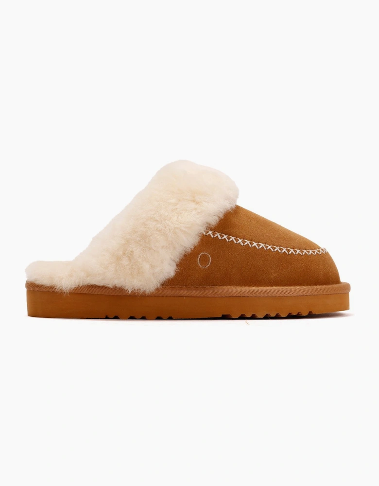 Osprey London The Celeste Suede Women's Chestnut Slippers