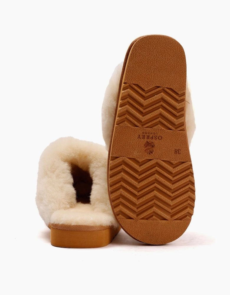 Osprey London The Celeste Suede Women's Chestnut Slippers