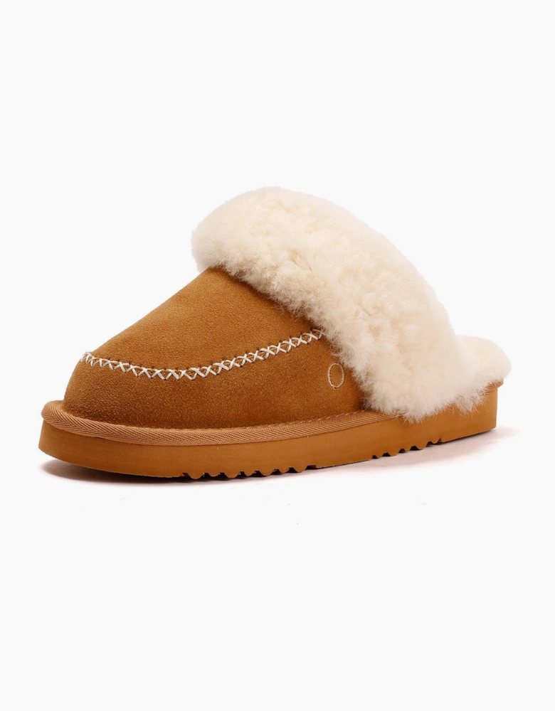 Osprey London The Celeste Suede Women's Chestnut Slippers