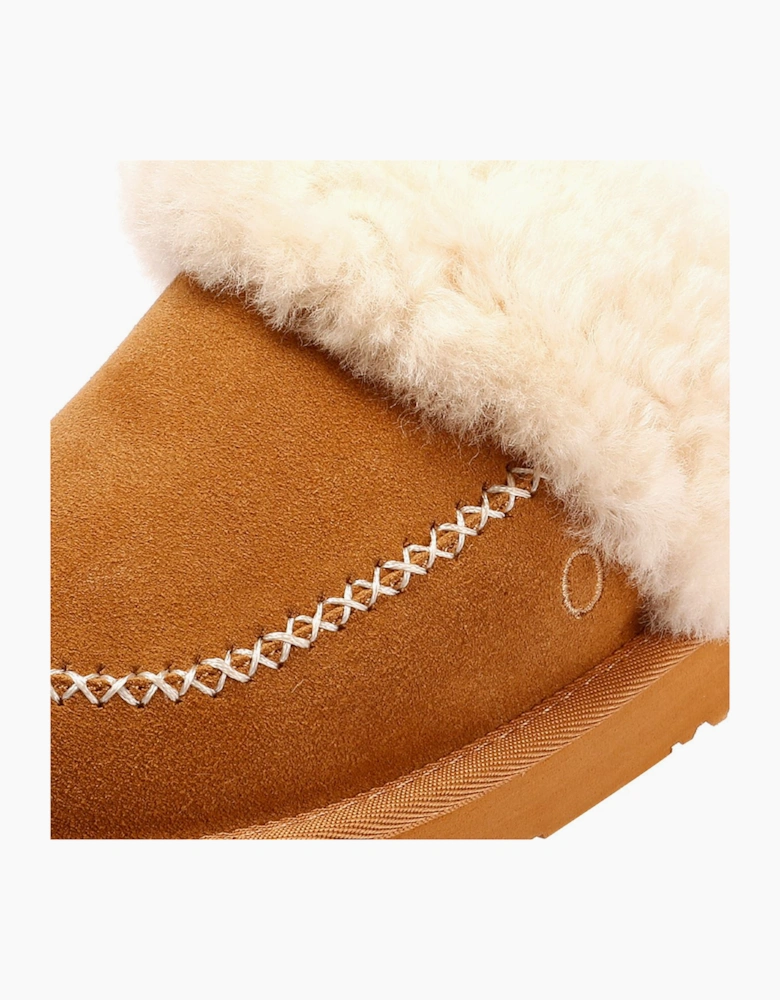 Osprey London The Celeste Suede Women's Chestnut Slippers