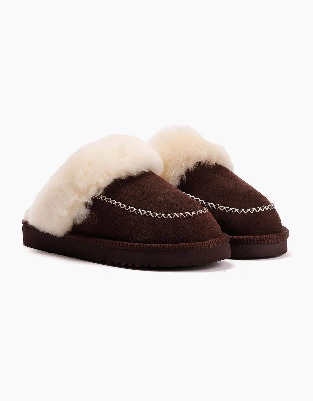 Osprey London The Celeste Suede Women's Chocolate Slippers, 9 of 8