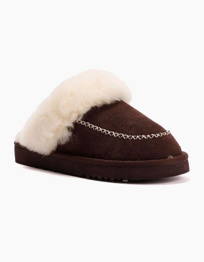 Osprey London The Celeste Suede Women's Chocolate Slippers