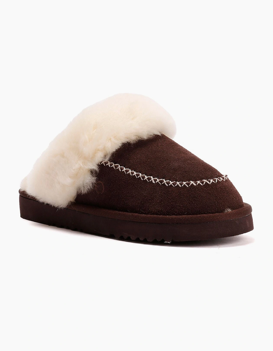 Osprey London The Celeste Suede Women's Chocolate Slippers