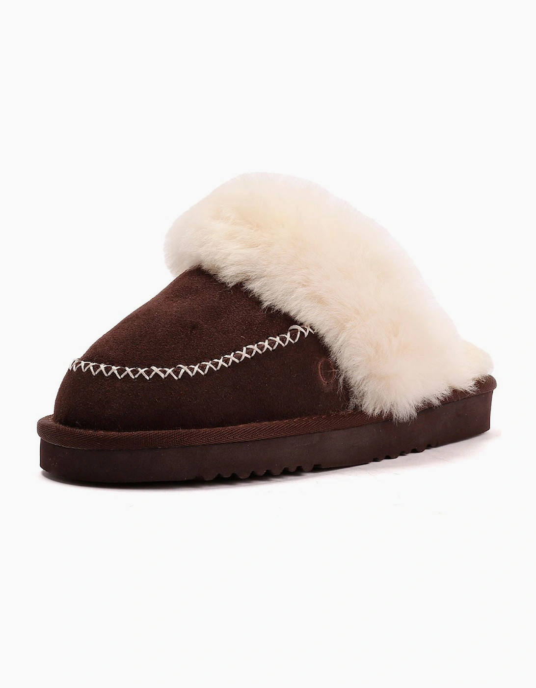 Osprey London The Celeste Suede Women's Chocolate Slippers