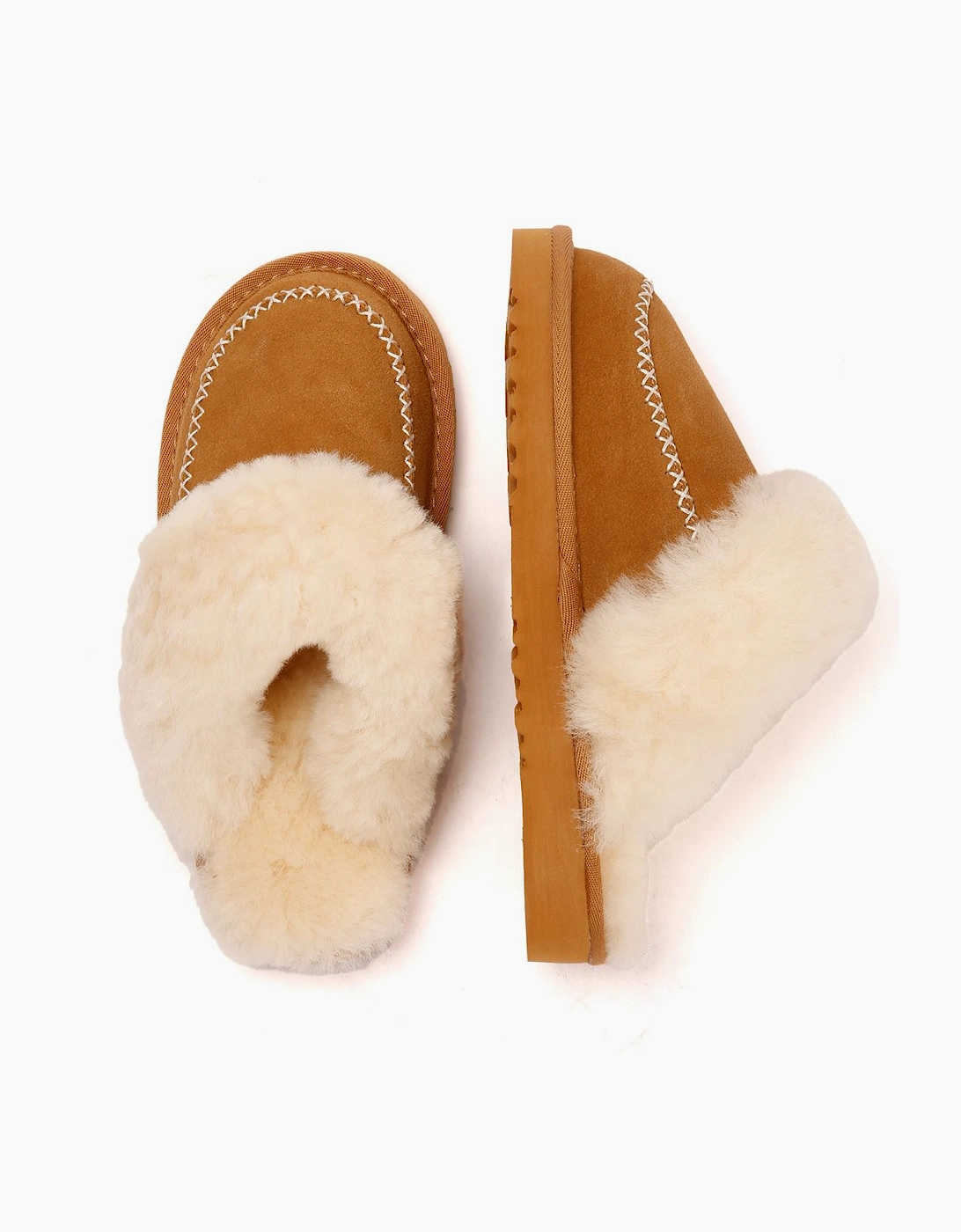 Osprey London The Celeste Suede Women's Chestnut Slippers