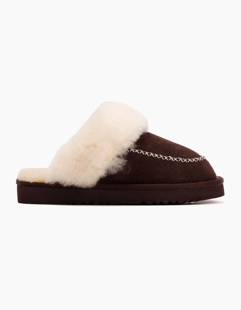 Osprey London The Celeste Suede Women's Chocolate Slippers