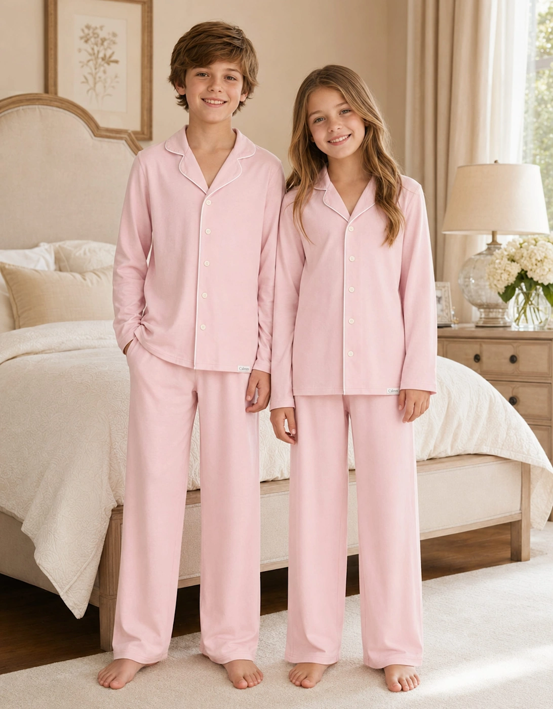 Calmm Kids Long Sleeve Nightwear in Pink, 7 of 6