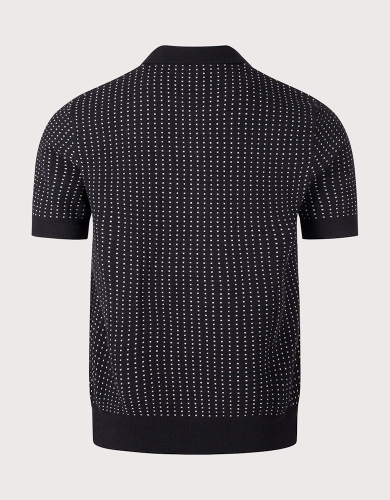 Regular Fit Bouclé Dot Knitted Polo Shirt