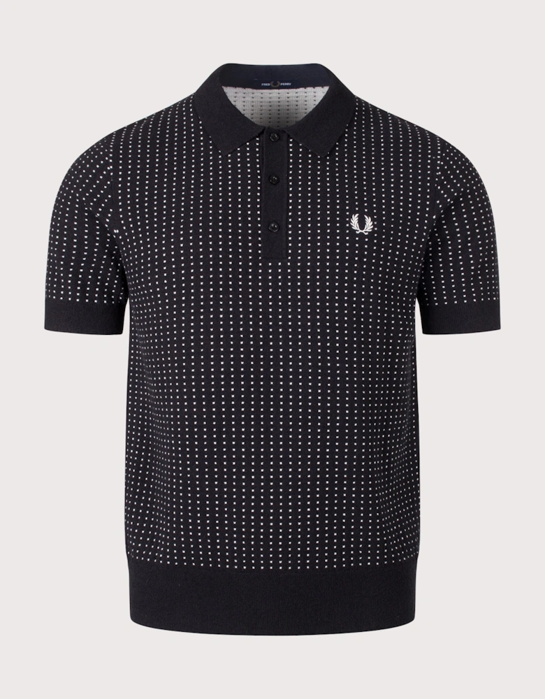 Regular Fit Bouclé Dot Knitted Polo Shirt