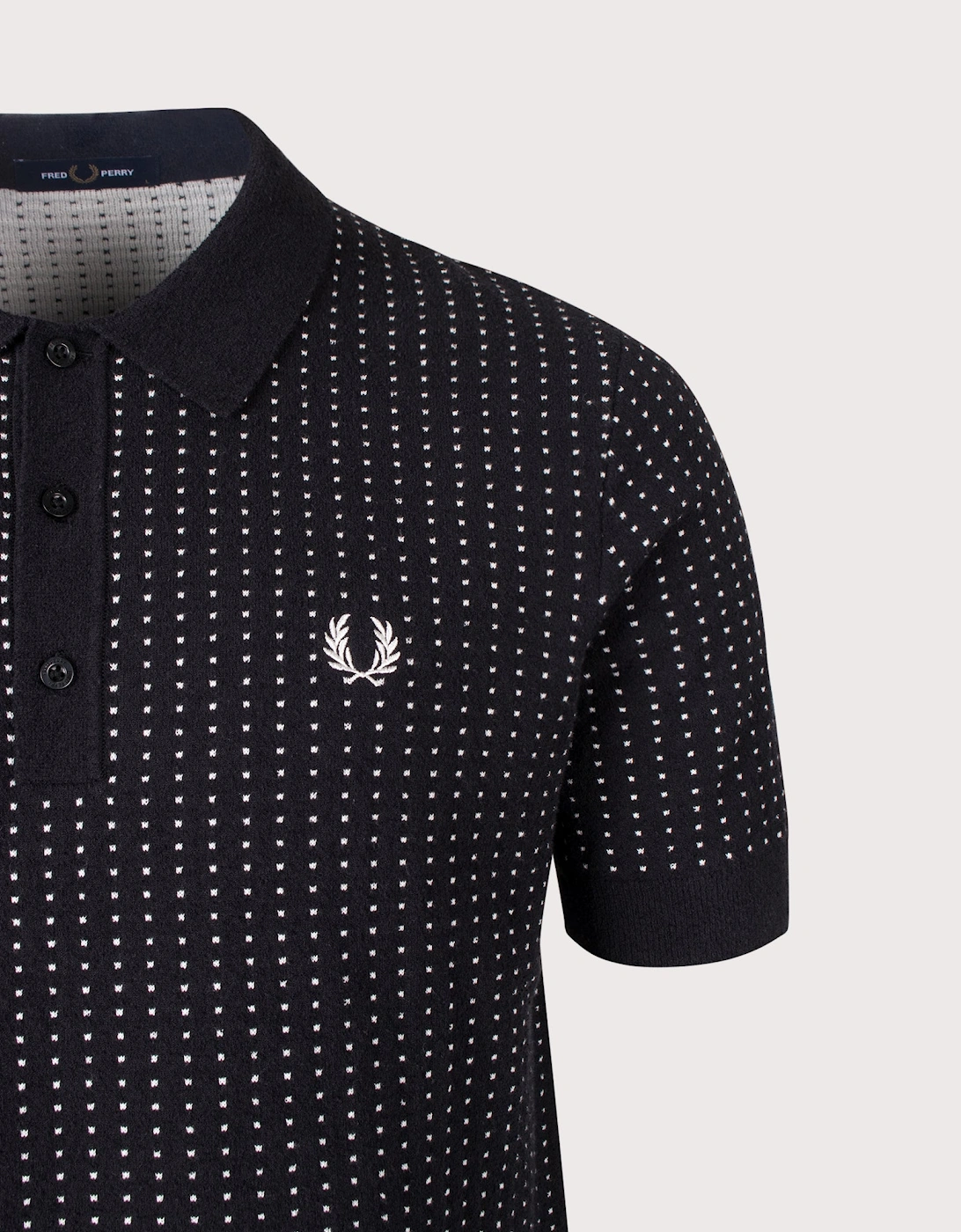 Regular Fit Bouclé Dot Knitted Polo Shirt