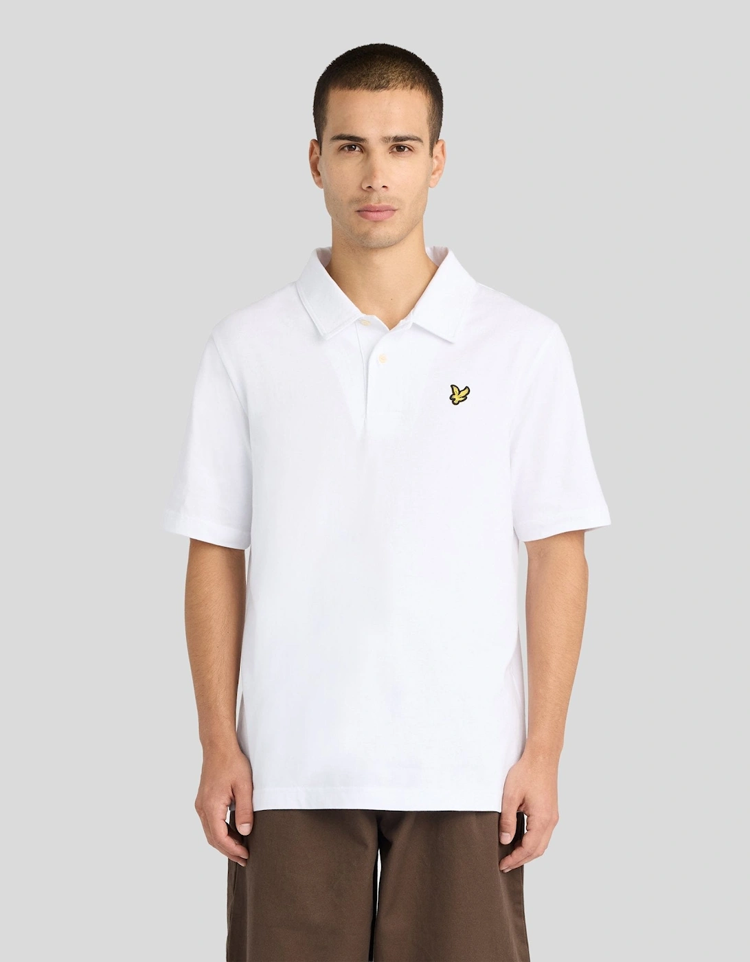 Lyle And Scott Men's White Relaxed Cotton Jersey Polo Shirt - Size: 40