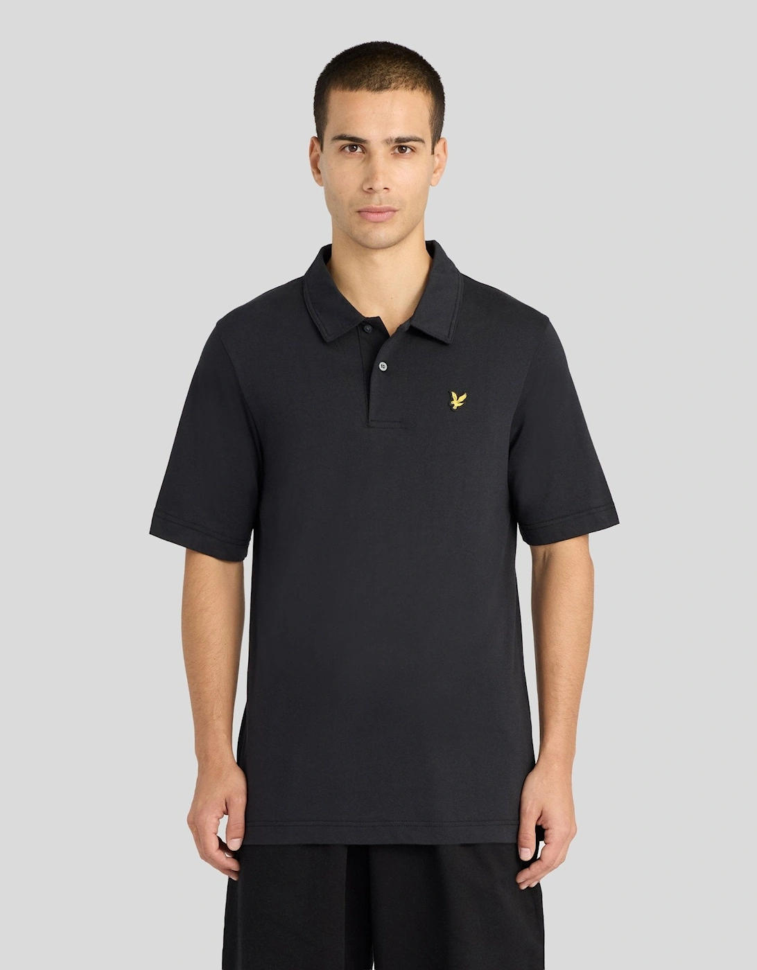 Lyle And Scott Men's Black Relaxed Cotton Jersey Polo Shirt - Size: 44