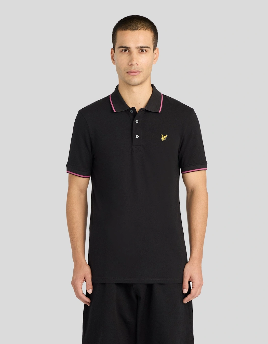 Lyle And Scott Men's Black Tipped Polo Shirt - Size 44