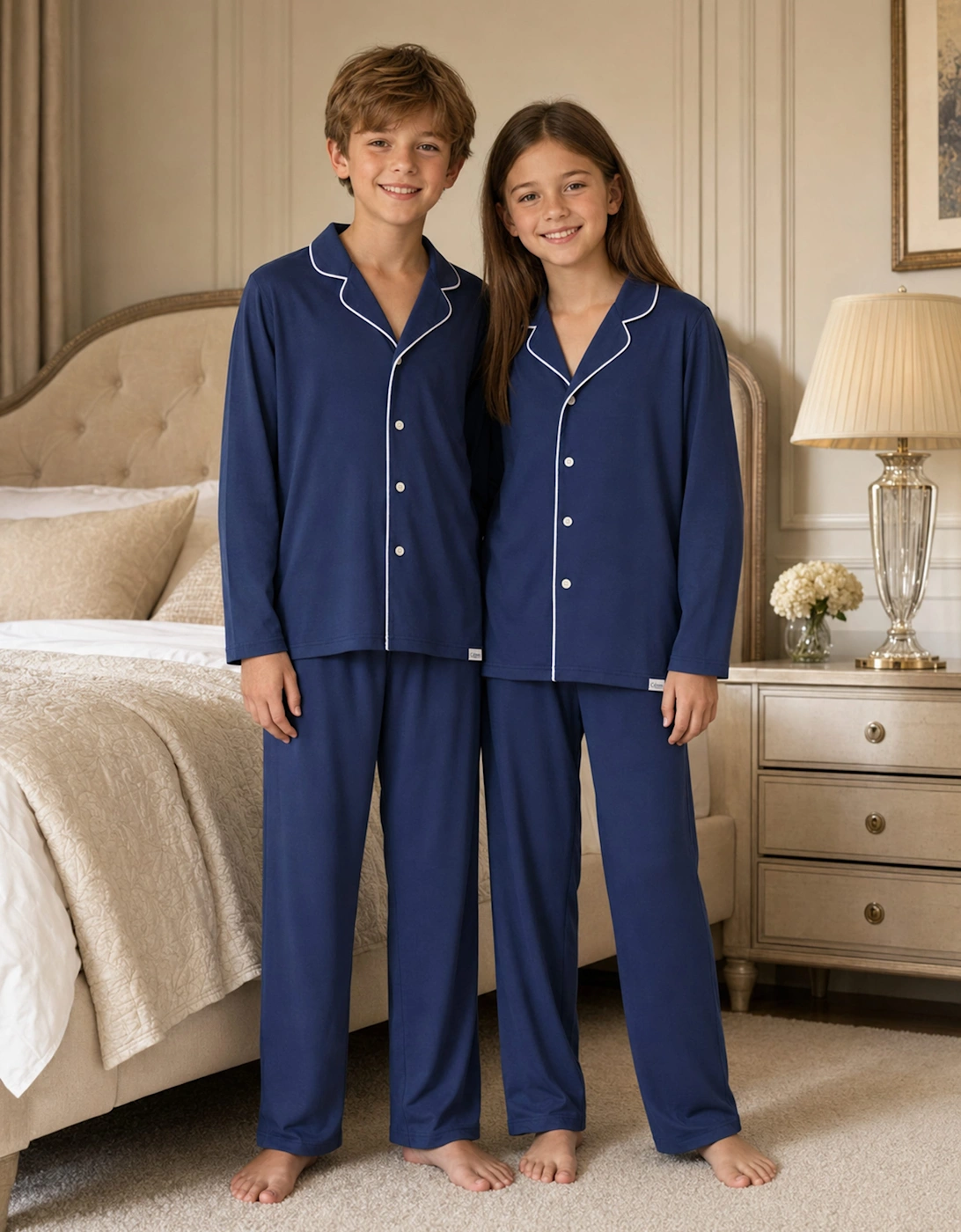 Calmm Kids Long Sleeve Nightwear in Navy
